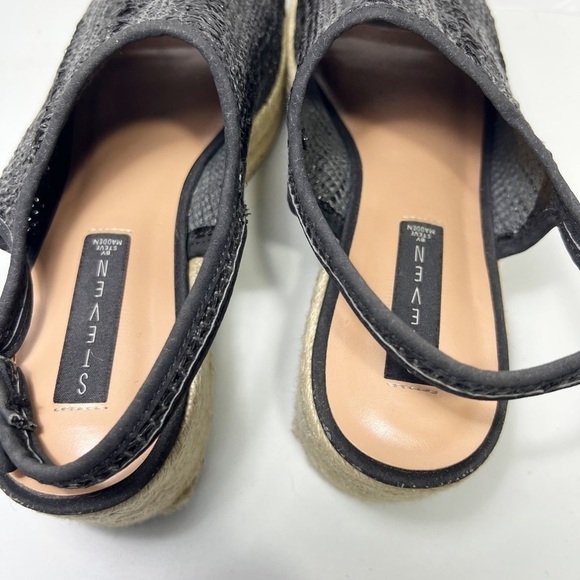 Steven by Steve Madden Jute Platform Open Toe Black Rose Gold Buckle size 11 - Picture 5 of 9